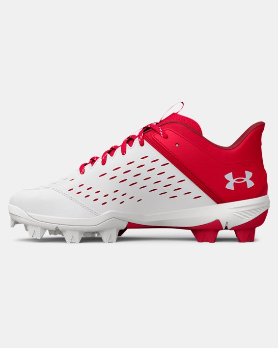 Boys' UA Leadoff Low RM Jr. Baseball Cleats in Red image number 1
